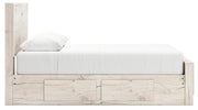 Lawroy Light Natural Queen Panel Bed with Storage, Dresser and Mirror from Ashley - Luna Furniture
