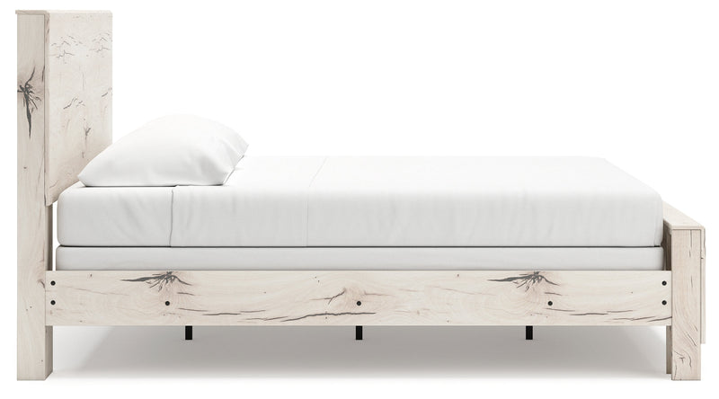 Lawroy Light Natural King Panel Bed, Dresser and Mirror from Ashley - Luna Furniture