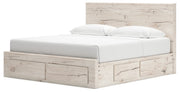 Lawroy Light Natural King Panel Storage Bed, Dresser and Mirror from Ashley - Luna Furniture