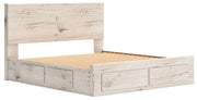 Lawroy Light Natural King Panel Storage Bed, Dresser and Mirror from Ashley - Luna Furniture