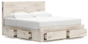 Lawroy Light Natural King Panel Storage Bed, Dresser and Mirror from Ashley - Luna Furniture