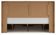 Lawroy Light Natural King Panel Storage Bed, Dresser and Mirror from Ashley - Luna Furniture