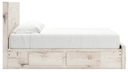 Lawroy Light Natural King Panel Storage Bed, Dresser and Mirror from Ashley - Luna Furniture