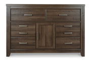 Juararo Dark Brown Dresser and Mirror -  Ashley - Luna Furniture