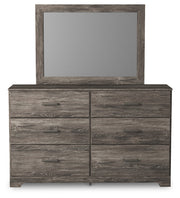 Ralinksi Gray Twin Panel Bed with Mirrored Dresser from Ashley - Luna Furniture