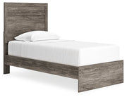 Ralinksi Gray Twin Panel Bed with Mirrored Dresser from Ashley - Luna Furniture