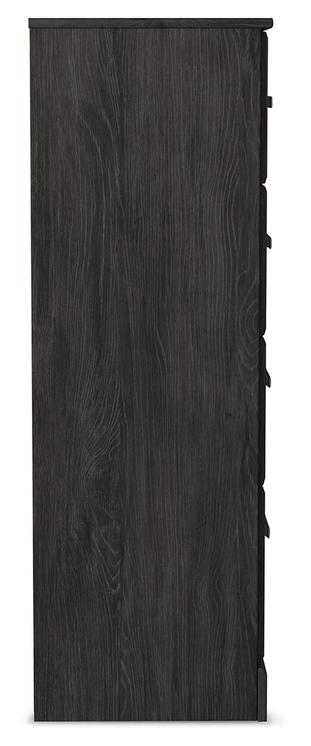 Belachime Charcoal Queen Panel Bed, Dresser, Mirror, Chest and Nightstand from Ashley - Luna Furniture
