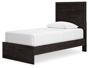 Belachime Charcoal Twin Panel Bed with Mirrored Dresser from Ashley - Luna Furniture