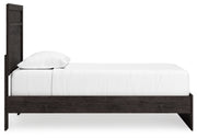 Belachime Charcoal Twin Panel Bed with Mirrored Dresser from Ashley - Luna Furniture