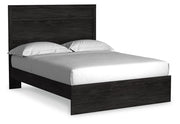 Belachime Charcoal Queen Panel Bed and Nightstand from Ashley - Luna Furniture