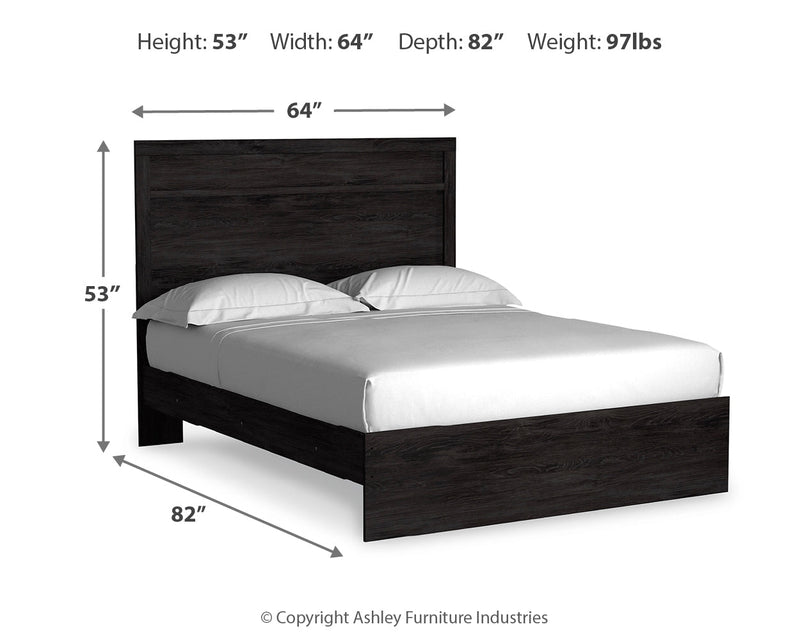 Belachime Charcoal Queen Panel Bed, Dresser and Mirror from Ashley - Luna Furniture