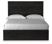 Belachime Charcoal Queen Panel Bed and Nightstand from Ashley - Luna Furniture