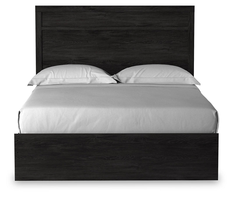 Belachime Charcoal Queen Panel Bed and Nightstand from Ashley - Luna Furniture