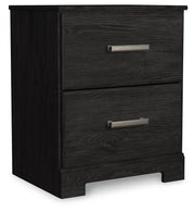 Belachime Charcoal Queen Panel Bed and Nightstand from Ashley - Luna Furniture