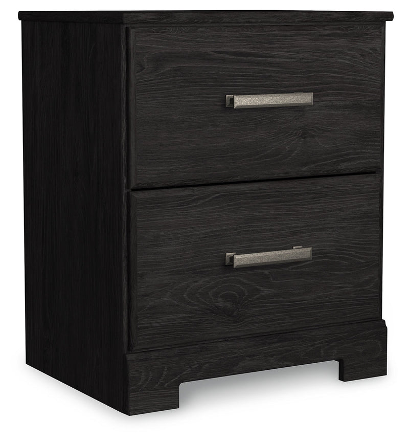 Belachime Charcoal Queen Panel Bed and Nightstand from Ashley - Luna Furniture