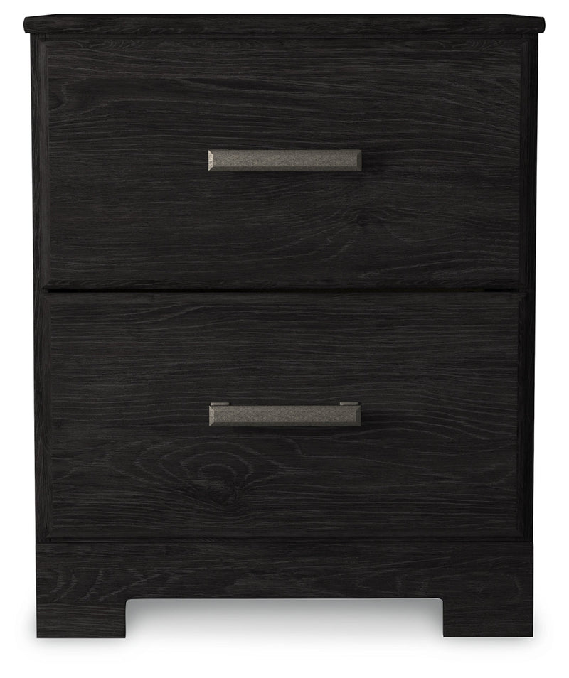 Belachime Charcoal Queen Panel Bed and Nightstand from Ashley - Luna Furniture