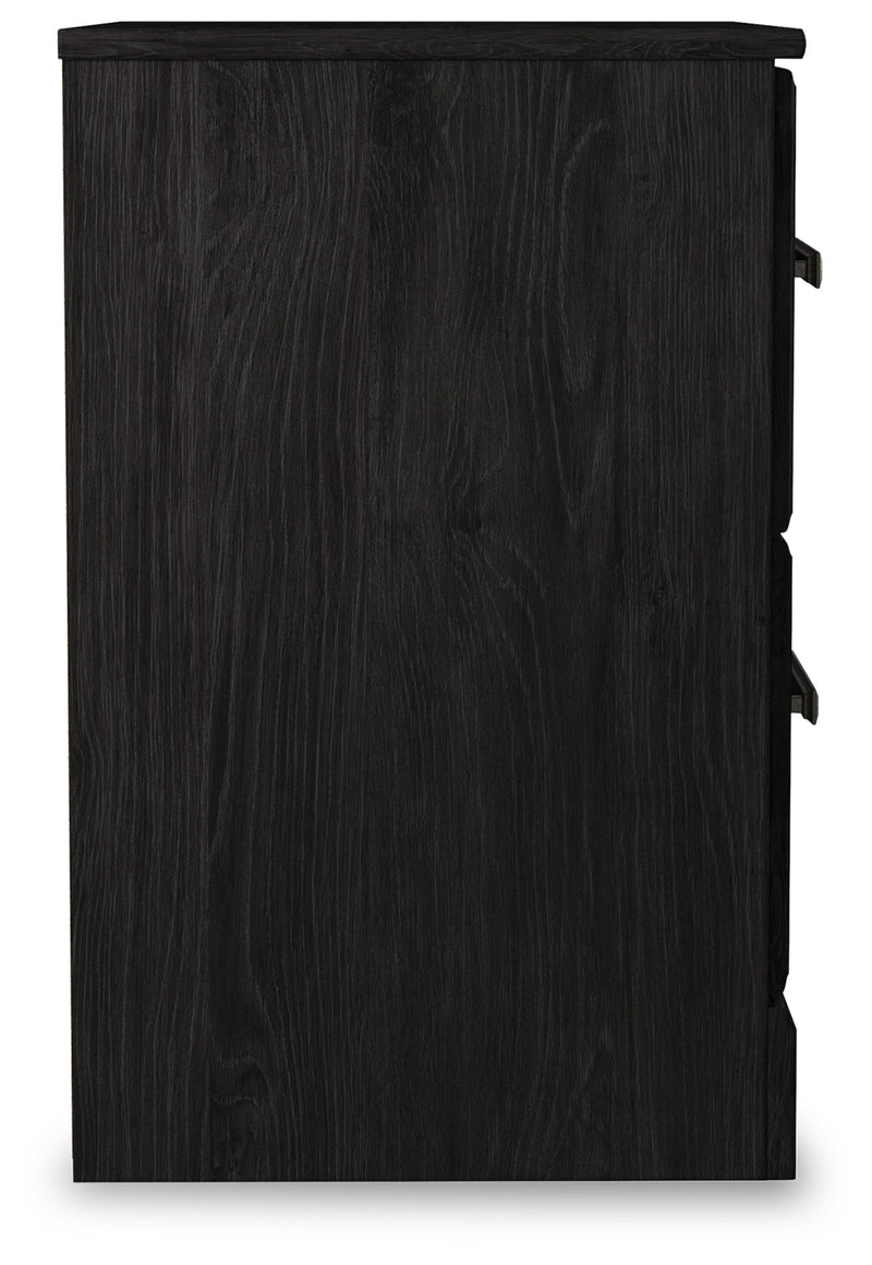 Belachime Charcoal Queen Panel Bed and Nightstand from Ashley - Luna Furniture