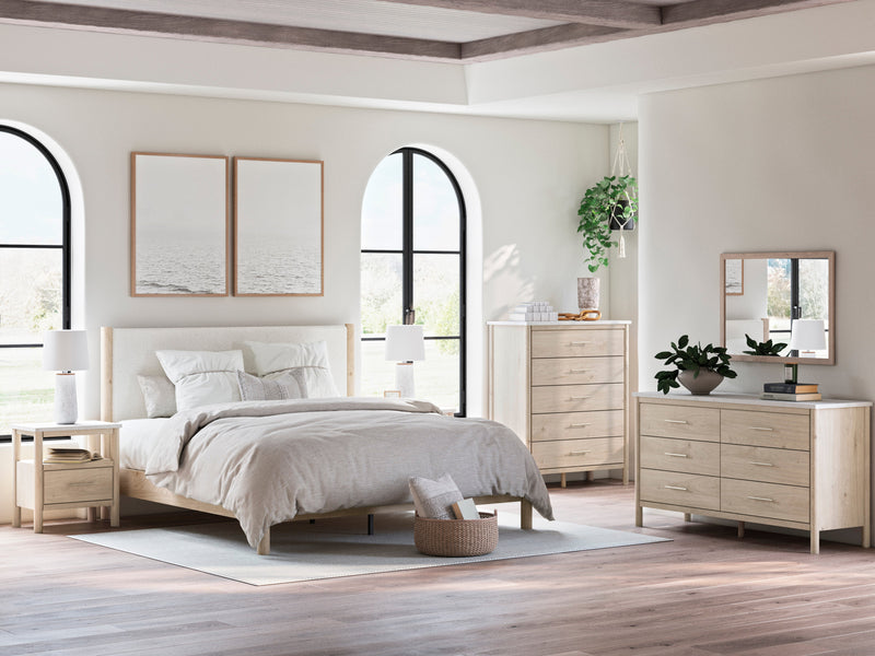 Cadmori Two-tone Upholstered Panel Bedroom Set from Ashley - Luna Furniture
