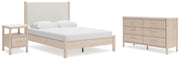 Cadmori Two-tone Queen Upholstered Panel Bed, Dresser and Nightstand from Ashley - Luna Furniture