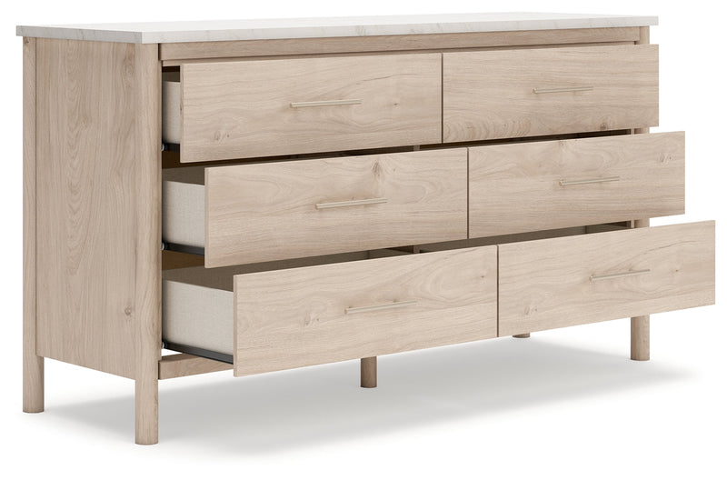 Cadmori Two-tone Queen Upholstered Panel Bed, Dresser and Nightstand from Ashley - Luna Furniture