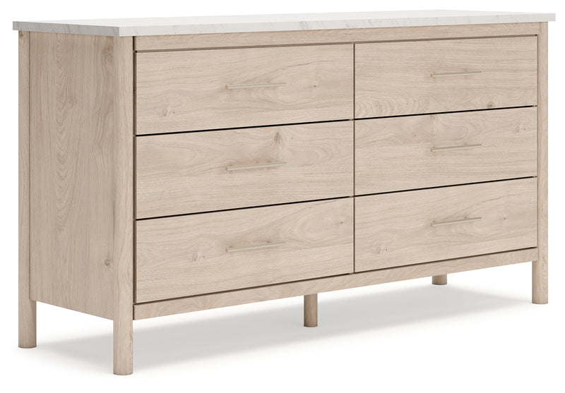 Cadmori Two-tone Queen Upholstered Panel Bed, Dresser and Nightstand from Ashley - Luna Furniture