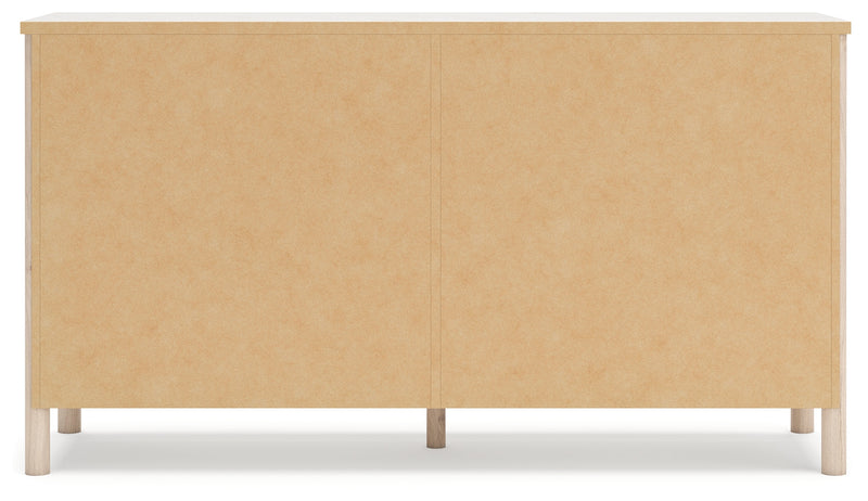 Cadmori Two-tone Queen Upholstered Panel Bed, Dresser and Nightstand from Ashley - Luna Furniture