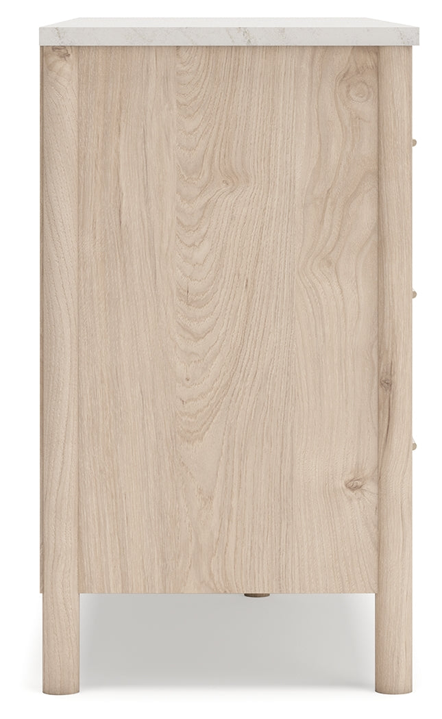 Cadmori Two-tone Queen Upholstered Panel Bed, Dresser and Nightstand from Ashley - Luna Furniture