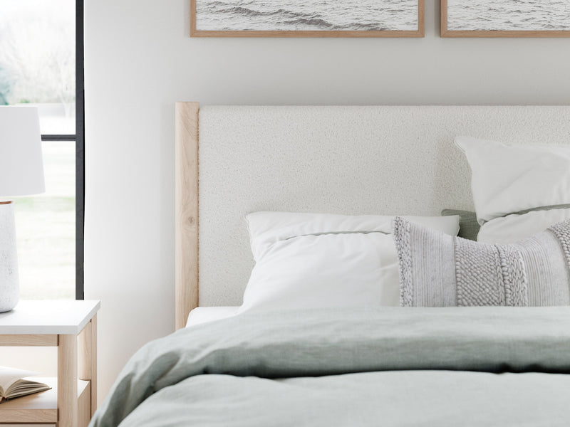 Cadmori Two-tone Queen Upholstered Panel Bed, Dresser and Nightstand from Ashley - Luna Furniture