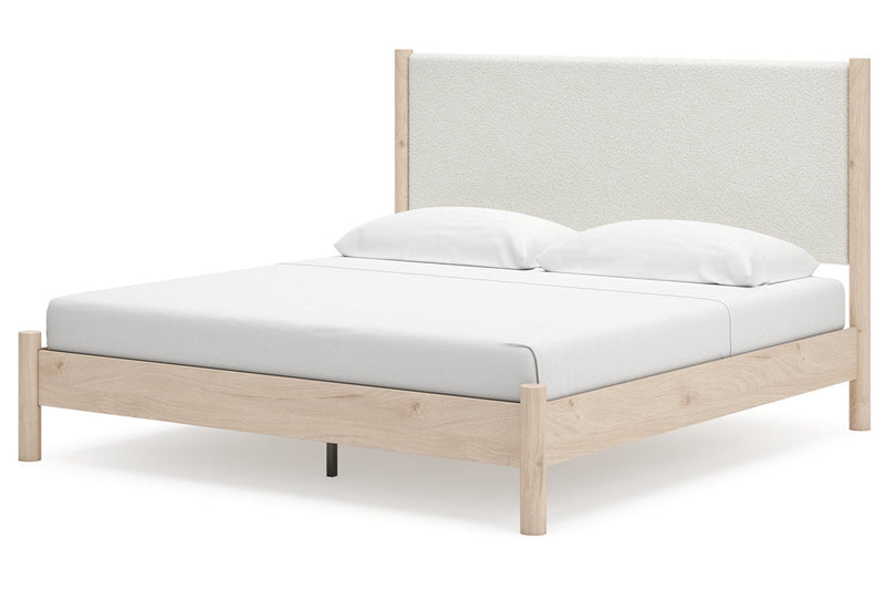 Cadmori Two-tone King Upholstered Panel Bed from Ashley - Luna Furniture