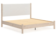 Cadmori Two-tone King Upholstered Panel Bed -  Ashley - Luna Furniture