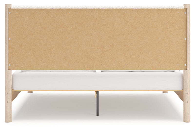 Cadmori Two-tone King Upholstered Panel Bed from Ashley - Luna Furniture