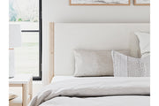 Cadmori Two-tone King Upholstered Panel Bed -  Ashley - Luna Furniture