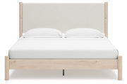 Cadmori Two-tone King Upholstered Panel Bed -  Ashley - Luna Furniture