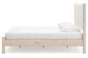 Cadmori Two-tone King Upholstered Panel Bed -  Ashley - Luna Furniture