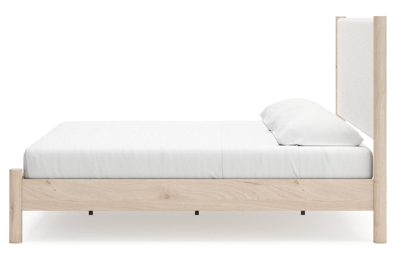 Cadmori Two-tone King Upholstered Panel Bed from Ashley - Luna Furniture