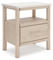 Cadmori Two-tone Queen Upholstered Panel Bed, Dresser and Nightstand from Ashley - Luna Furniture
