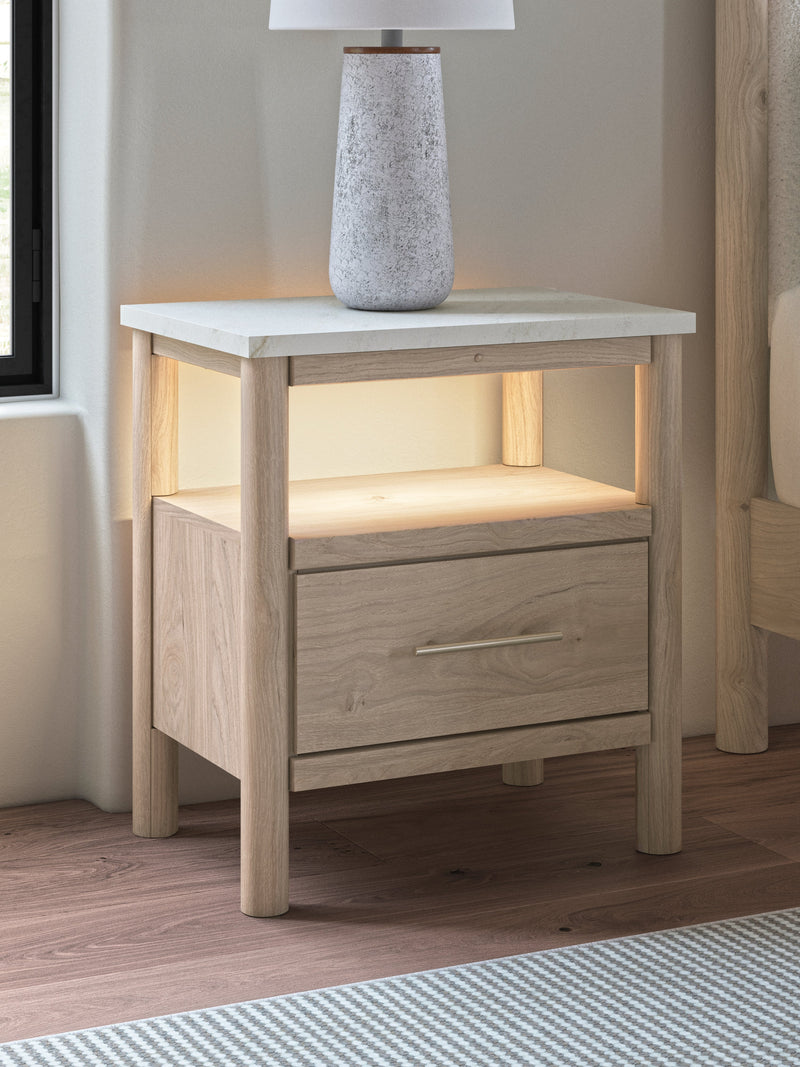 Cadmori Two-tone Queen Upholstered Panel Bed, Dresser and Nightstand from Ashley - Luna Furniture