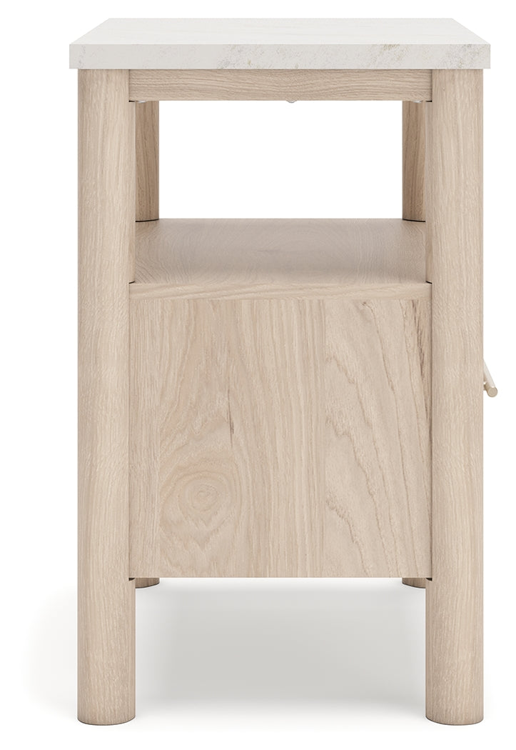 Cadmori Two-tone Queen Upholstered Panel Bed, Dresser and Nightstand from Ashley - Luna Furniture