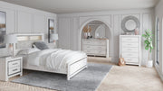 Altyra White Queen Bookcase Headboard Bed with Mirrored Dresser from Ashley - Luna Furniture