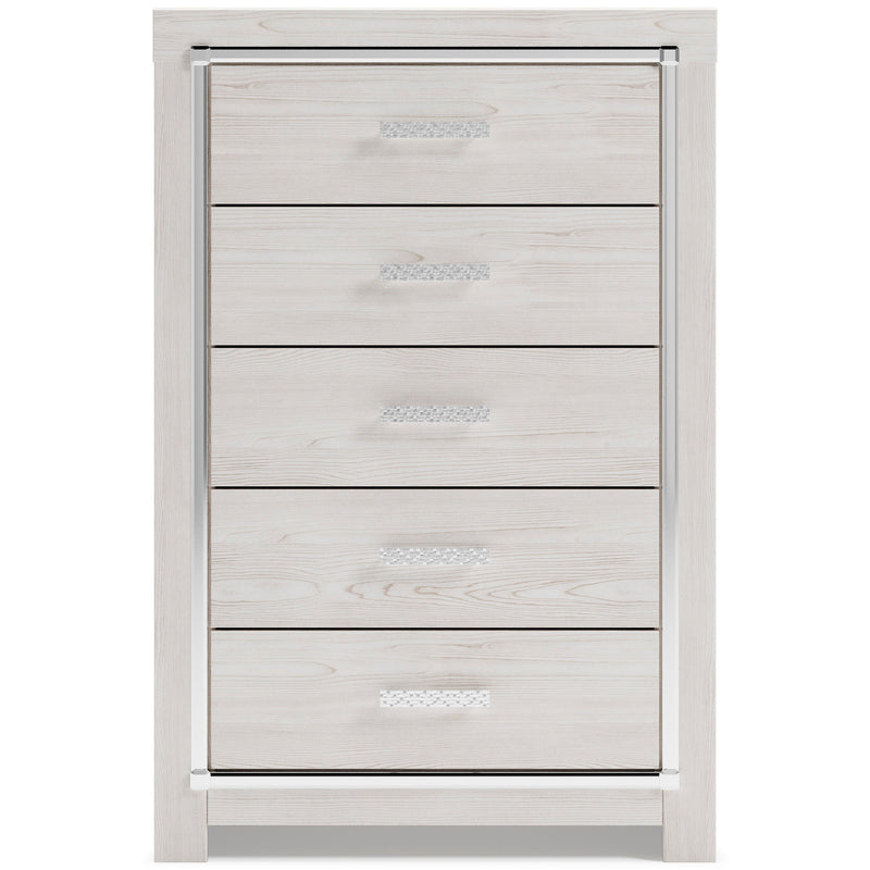 Altyra White LED Bookcase Upholstered Panel Bedroom Set from Ashley - Luna Furniture