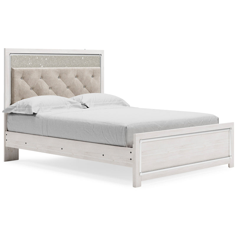 Altyra White LED Upholstered Panel Bedroom Set from Ashley - Luna Furniture