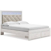 Altyra White LED Upholstered Footboard Storage Platform Bedroom Set from Ashley - Luna Furniture