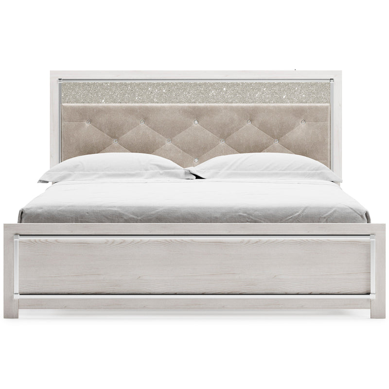Altyra White LED Upholstered Panel Bedroom Set from Ashley - Luna Furniture