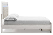 Altyra White King Upholstered Platform Storage Bed -  Ashley - Luna Furniture