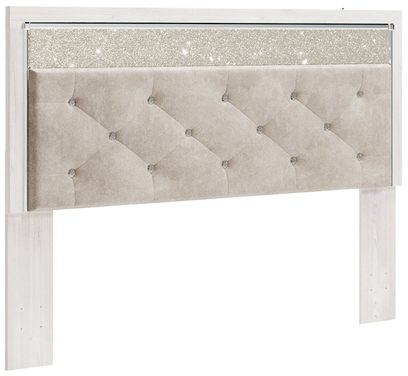 Altyra White King Panel Headboard Bed with Mirrored Dresser from Ashley - Luna Furniture
