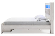 Altyra White King Upholstered Bookcase Bed with Storage from Ashley - Luna Furniture