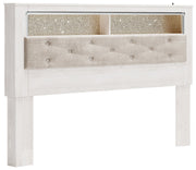 Altyra White King Bookcase Headboard Bed with Mirrored Dresser from Ashley - Luna Furniture