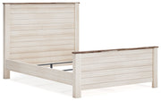 Willowton Whitewash Queen Panel Bed, Dresser, Mirror, and Nightstand from Ashley - Luna Furniture