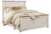 Willowton Whitewash Queen Panel Bed, Dresser and Mirror from Ashley - Luna Furniture