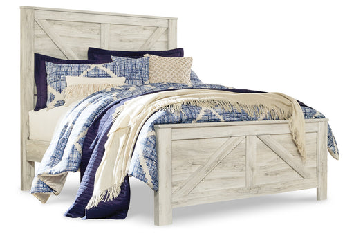 Bellaby Whitewash Queen Crossbuck Panel Bed from Ashley - Luna Furniture